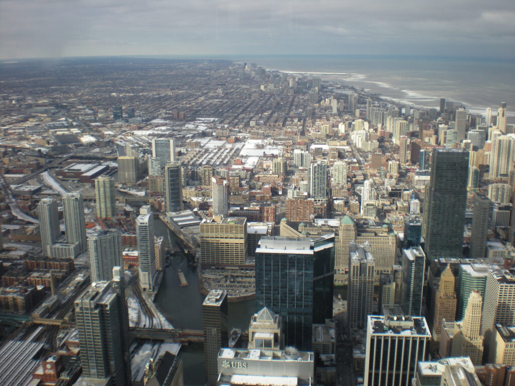 view from willis tower, chicago